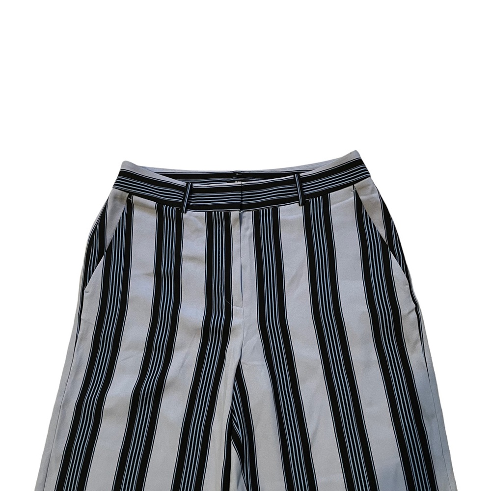 Ann Taylor LOFT Striped Crop Wide Leg Trousers, Sz 8P (missing tie sash) - Picture 9 of 12